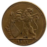 Jeton Schützengesellschaft der Stadt Zürich 1851 Messing