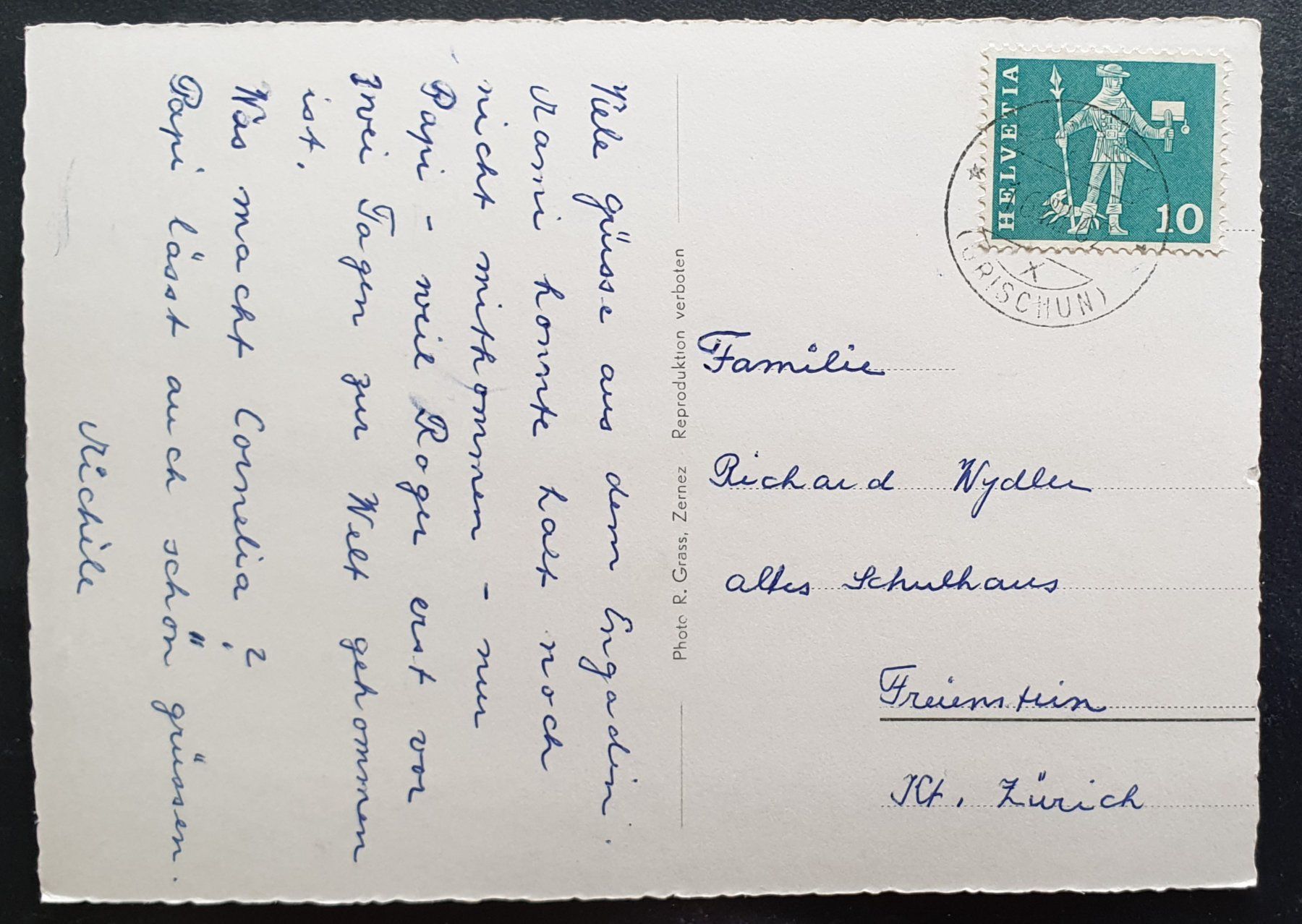 Ansichtskarten: Susch 1962 - Dorfpartie – Gebraucht aus Kreuzlingen von Rschweiz1 1