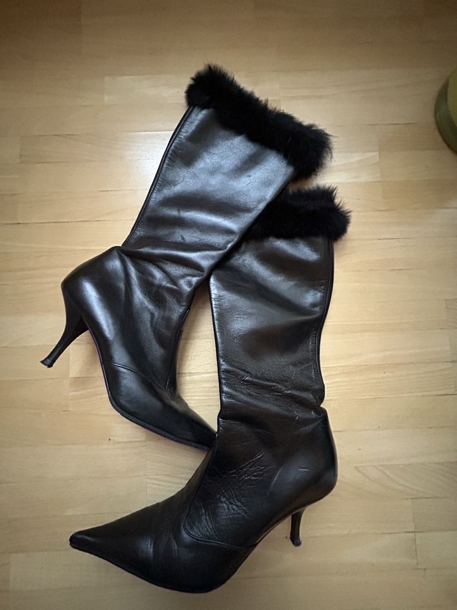 Damenschuhe: Schwarze LederWinterstiefel mit Pelz, Gr.36 – Gebraucht aus Zürich von keinweiss 4