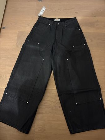 Schwarze waxed carpenter Denim Grösse S