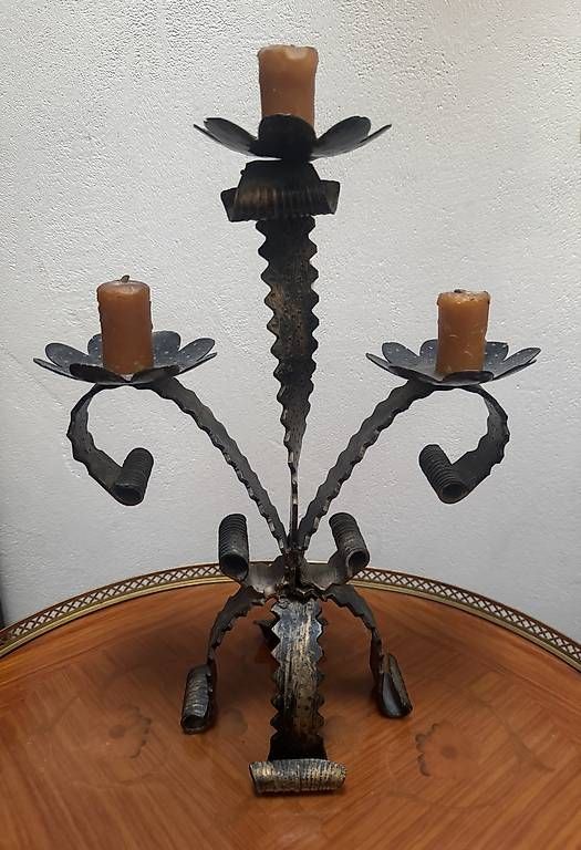 Bougeoirs: Candélabre en fer forgé martelé  – D'occasion à Le Châble VS par mtp_6k9b 2