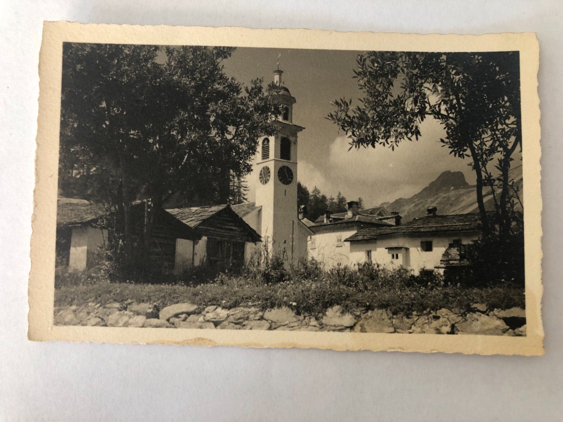 Cartoline postali: Alte Ansichtskarte Sils Maria im Engadin Dorfkirche – Usato da Pfäffikon ZH venduto da Waltoversand