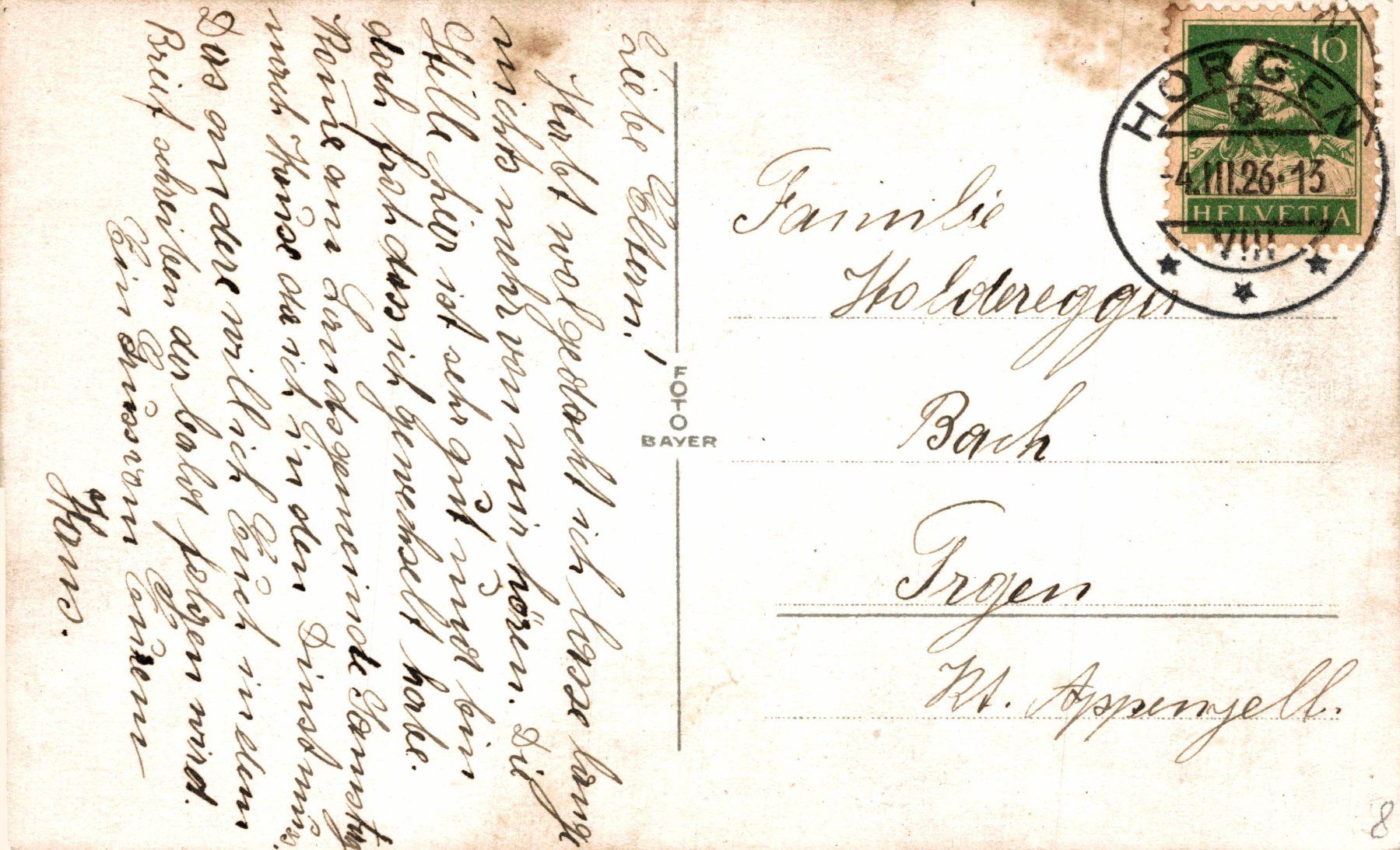 Cartoline postali: Horgen – Usato da Bronschhofen venduto da Astore 1