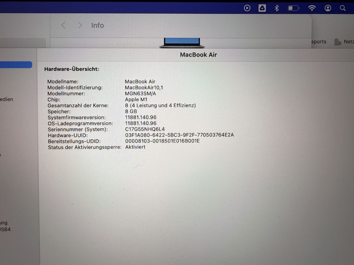 Apple Notebooks: MacBook Air – Gebraucht aus Bremgarten AG von jan.g 1