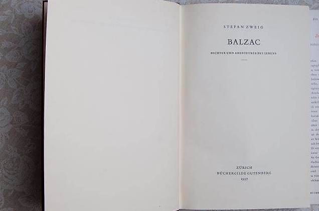 Libri: Balzac: Eine Biographie von Stefan Zweig – Usato da Basel venduto da storchenricardo 1