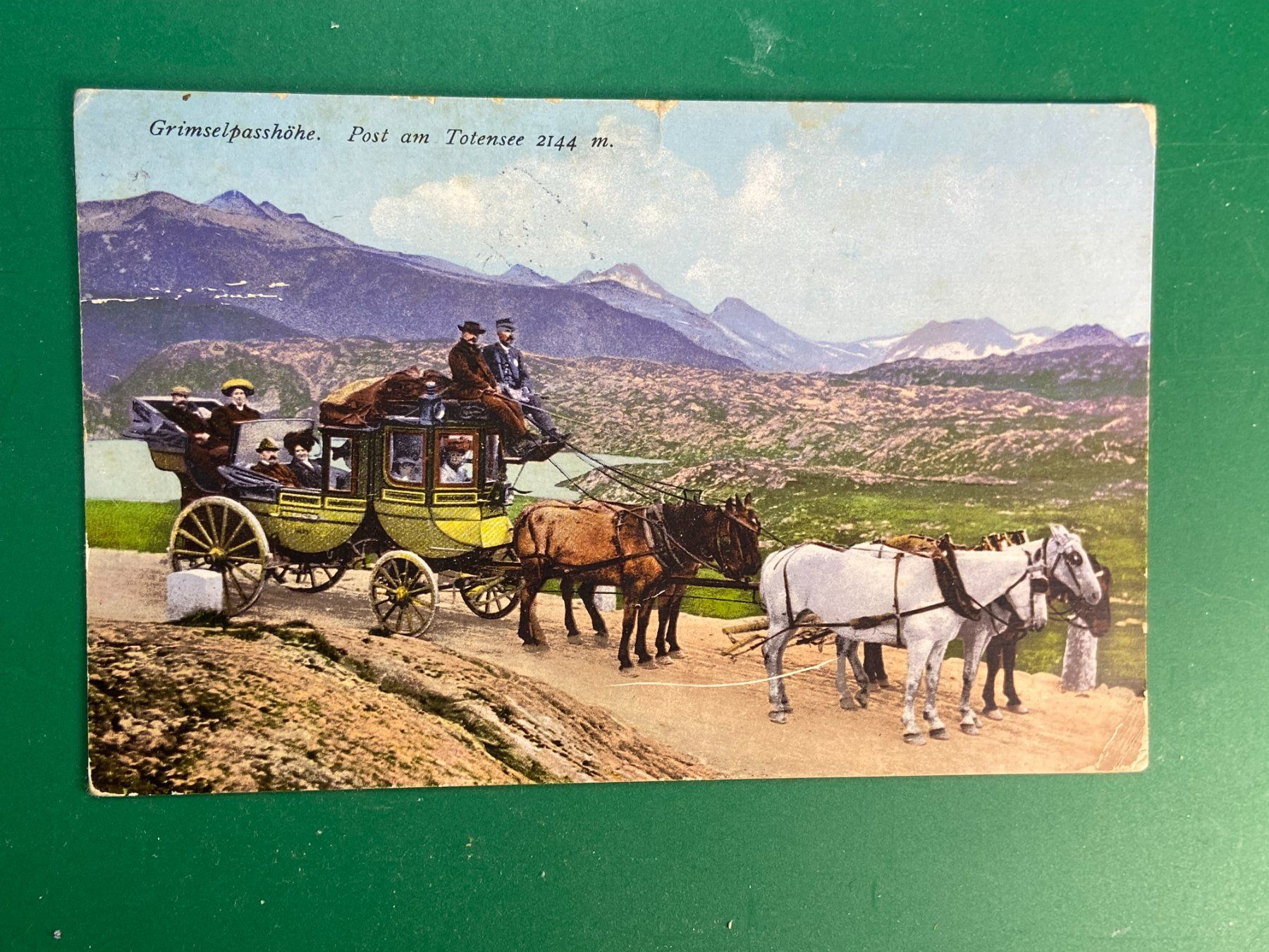 Cartoline postali: Grimselpasshöhe - Pferdekutsche - belebt !!! – Usato da Steg VS venduto da danwer74