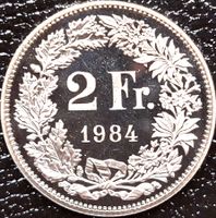 2 Franken 1984 stgl. / aus Münzsatz