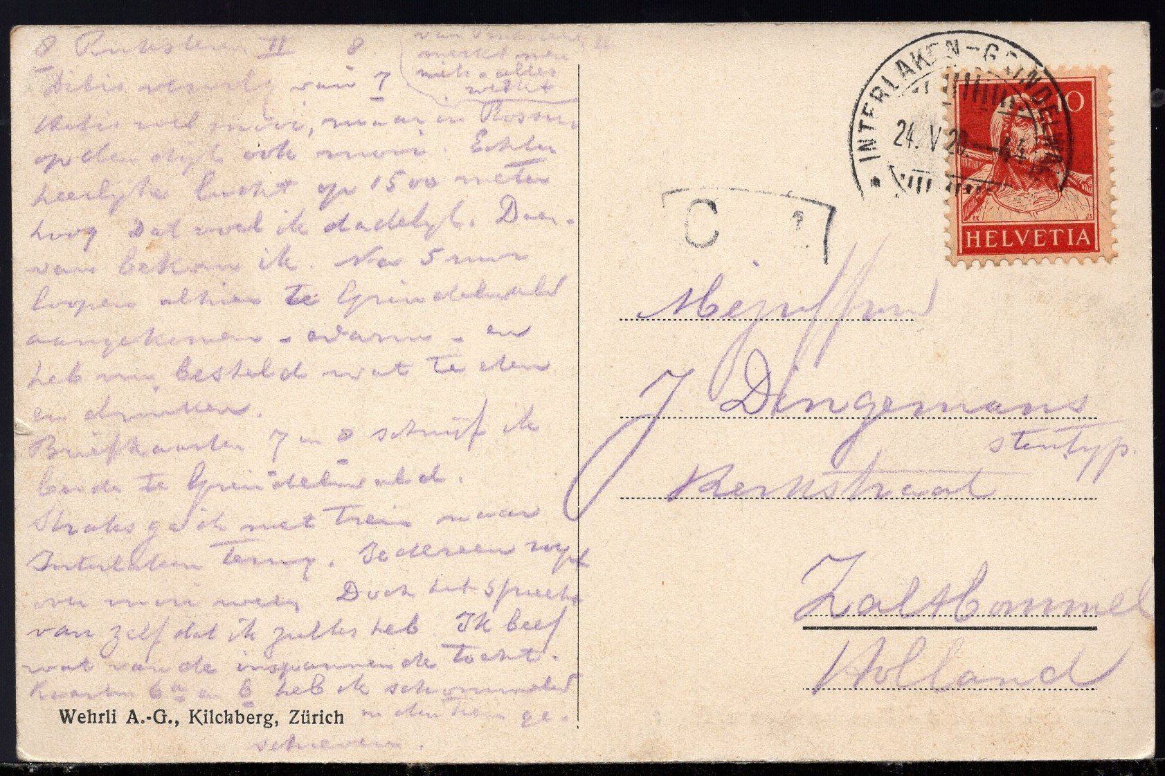 Cartes postales: Grindelwald --  Fiescherhorn  u. Eiger 1920 – D'occasion à Aarau par kufi44 2