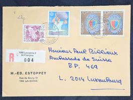 CL23 Enveloppe + Timbre Suisse 1987 to Luxembourg