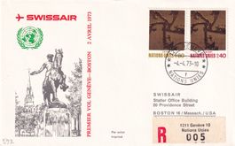 Premier vol Genève - Boston 2.4.1973