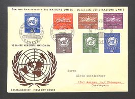 1955 FDC UNO NATIONS UNIES GENÈVE illustriert SBK= Sfr. 70.-