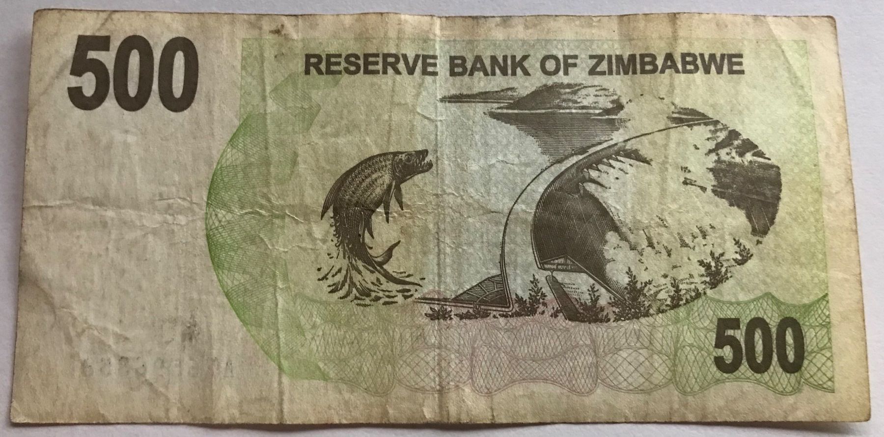 Banknoten: Zimbabwe 500 Dollars 2006 – Gebraucht aus Algetshausen von Carrhard 1