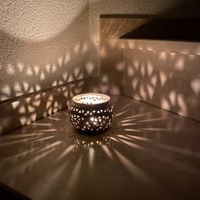 Windlicht aus Alpaka (mittel) Handmade in Marokko