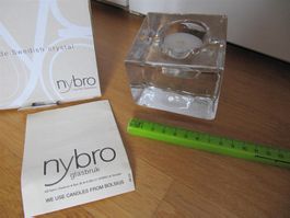 Teelichthalter Cubus Block Nybro-Glas Windlicht Tischdeko