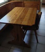 Eckbankgruppe Holz massiv mit Tisch Stuhl und Sitzbank