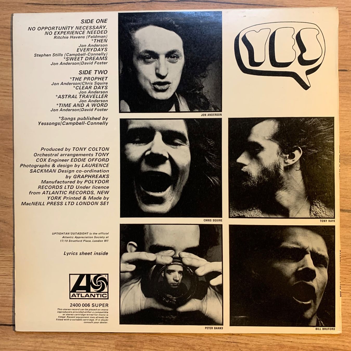 Dischi in vinile: YES - TIME AND A WORD...OG UK 1970...EX/VG+ – Usato da Gals venduto da Diskopatshop 1