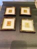4x Goldbilder Kunstlithografien auf echter Goldfolie 960 ‰