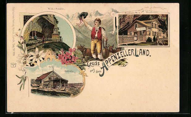 Cartoline postali: Litho Wildkirchli, Wirtschaft z. Wildkir – Usato da Berlin venduto da bartko-reher