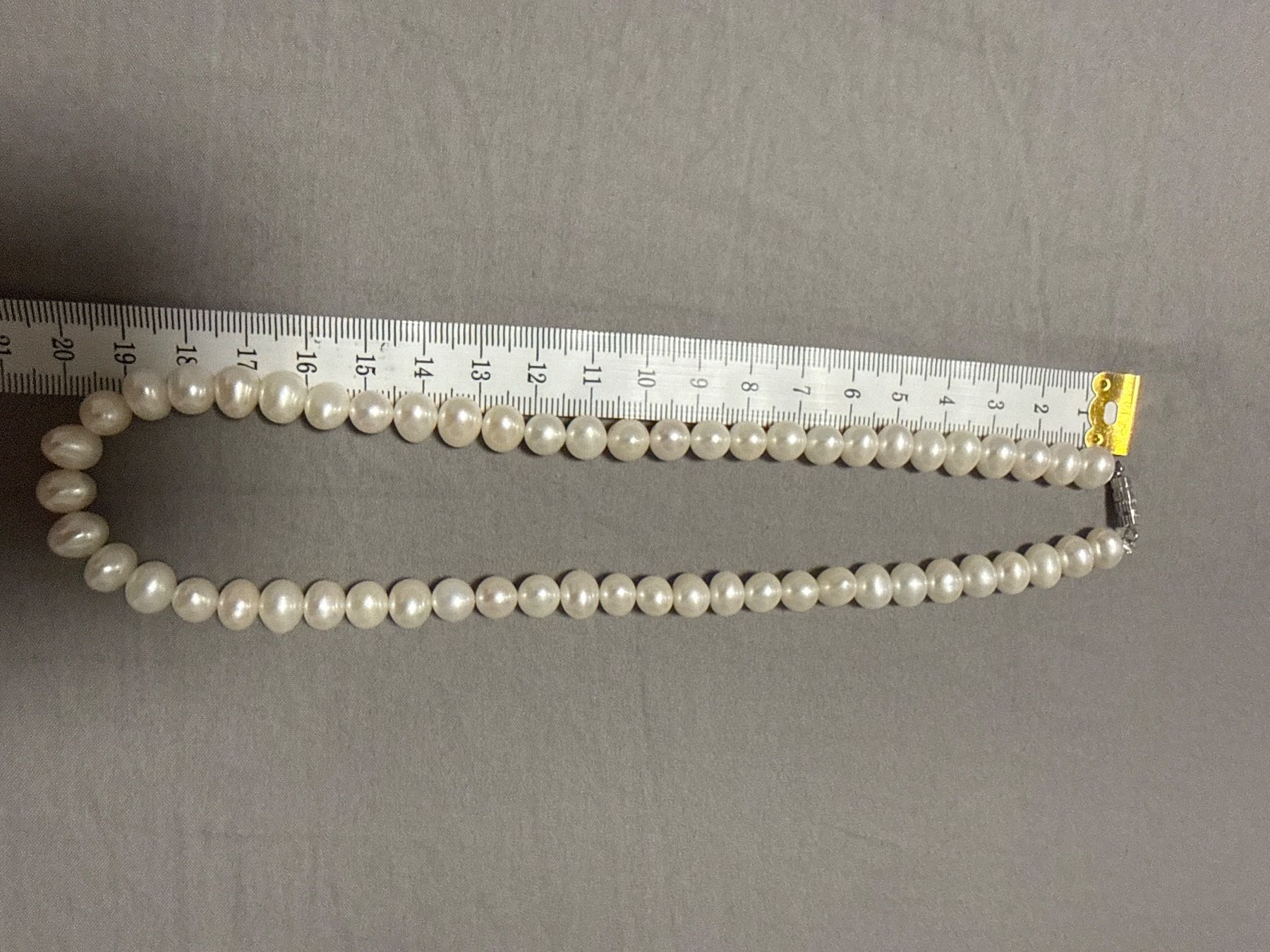 Perlen (unechte): Kette mit echt Perlen 8-9mm – Gebraucht aus Oberhof von RealStone 1