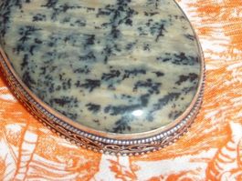 grand pendentif  argent  jaspe dendritique naturel unisexe