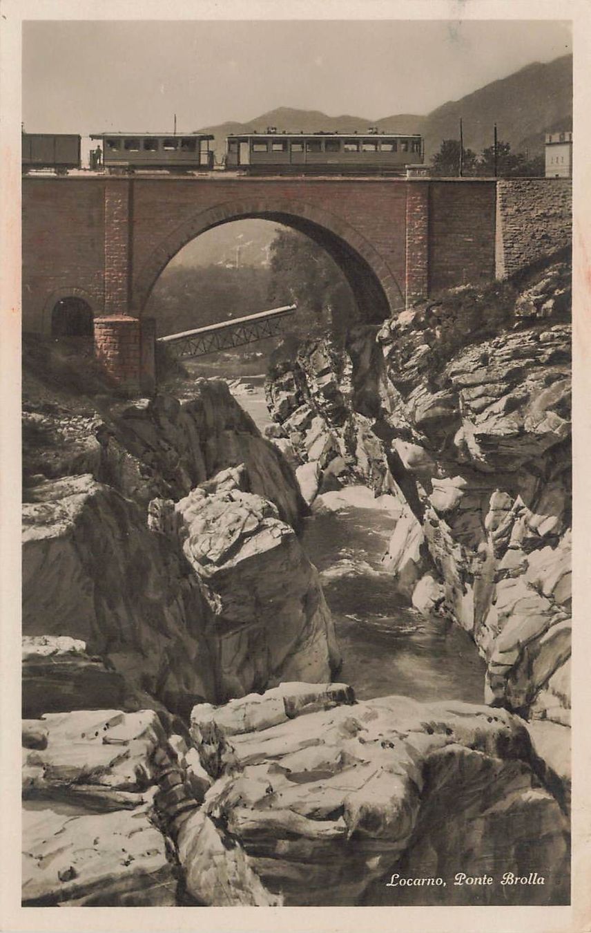 Cartoline postali: Locarno TI Ponte Brolla Eisenbahn Zug – Usato da Biasca venduto da Blenio71