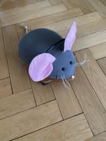 Kinderfahrzeug Maus auf Rollen Holz grau guter Zustand