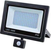 LED Flutlichtstrahler flach 100 W Bewegungsmelder IP 65