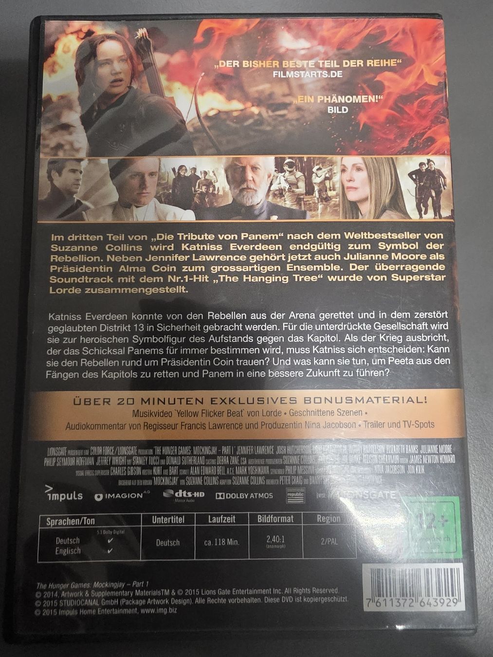 Alle DVDs: Die Tribute von Panem Mockingjay Teil 1 DVD – Gebraucht aus Zürich von P-editon 1