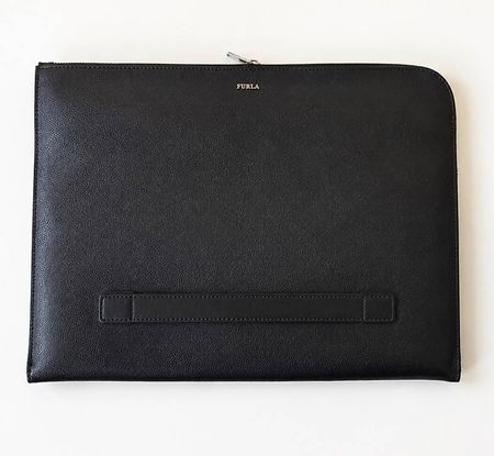 Furla Laptoptasche aus Leder, schwarz wie neu