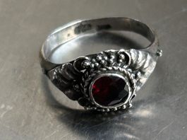Vintage Silberring Granat Stein (48)