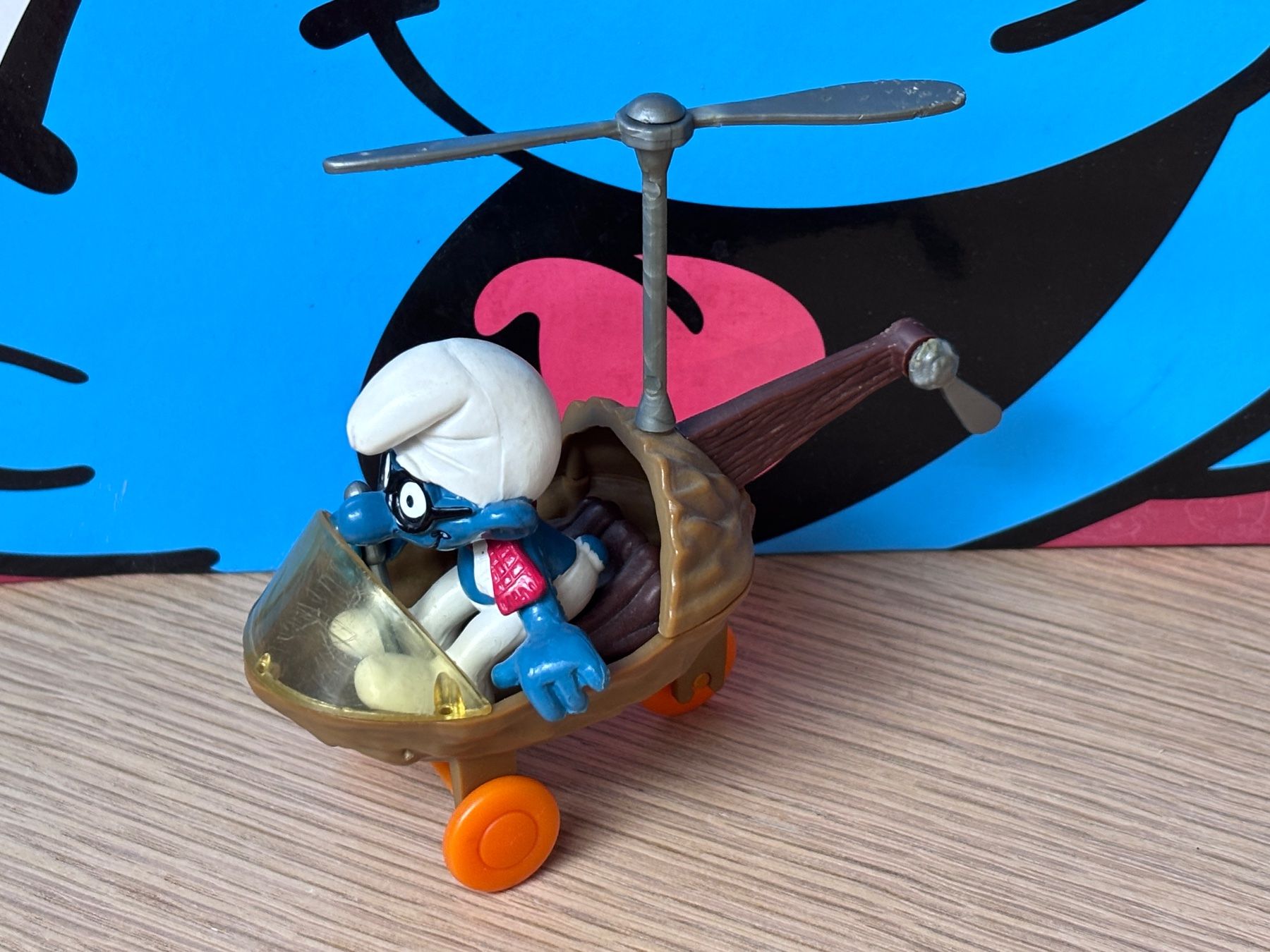 Schleich Statuette: Schlumpf im Helikopter – Usato da Lyss venduto da Duckszone