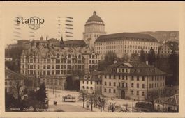1914 AK Zürich_Universität_mit Tram