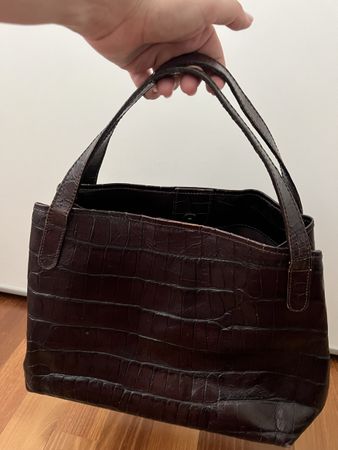 Ledertasche MaxMara Kroko braun Vintage