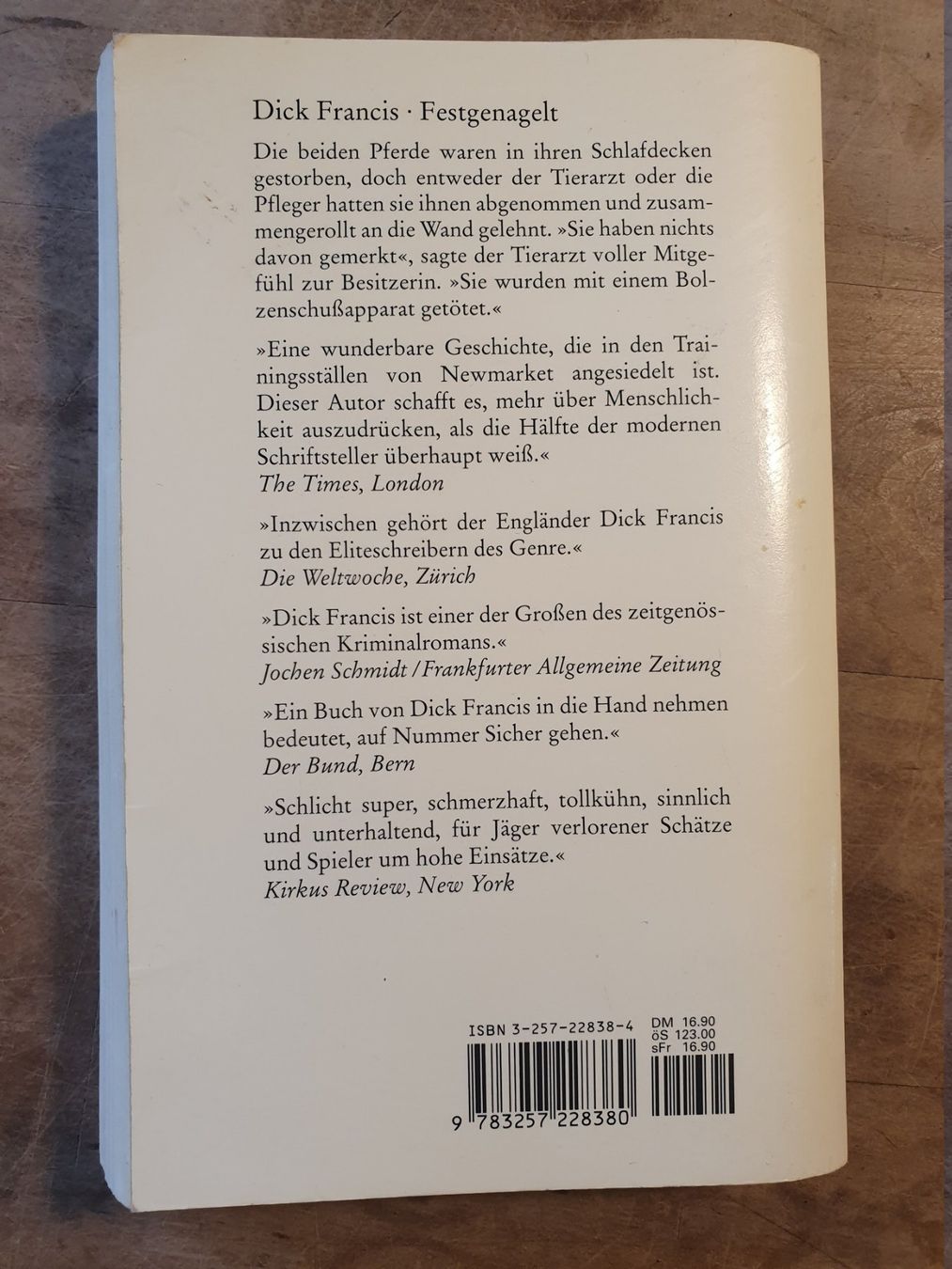 Libri: Festgenagelt Dick Francis Diogenes – Usato da Zürich venduto da loosebone 1