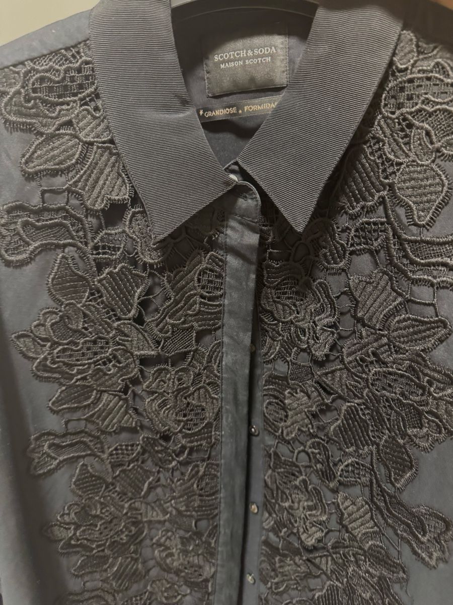 Maison Scotch Camicette: Bluse Maison Scotch schwarz mit Spitze – Usato da Erlenbach ZH venduto da msa_x26y 5
