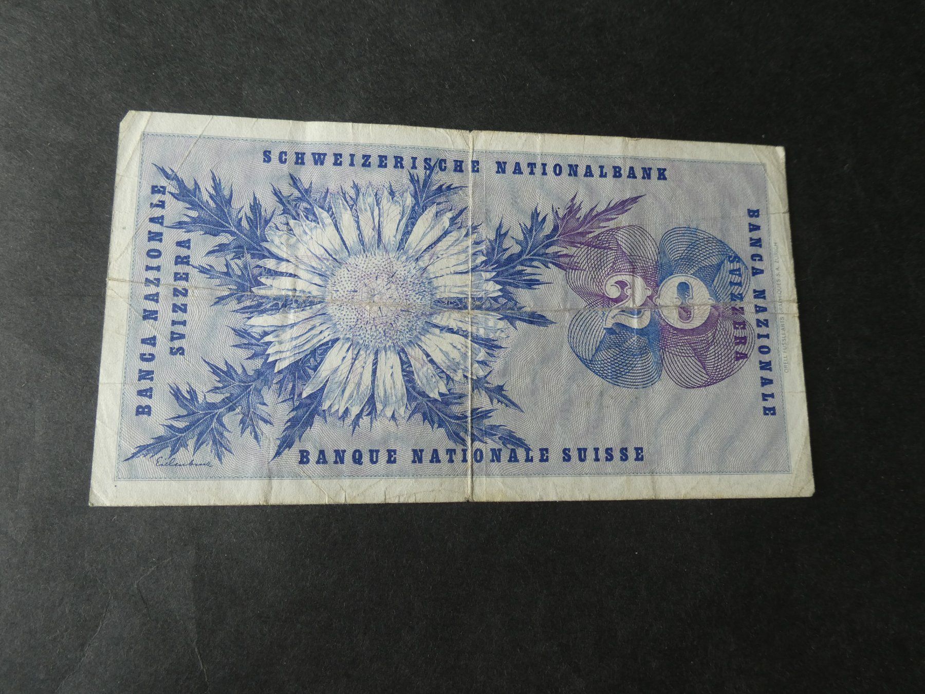 Billets de banque: Schweiz 1973, 20 Franken – D'occasion à Hinterforst par Rohusri 1