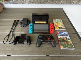 Nintendo Switch mit 2 Spielen und Zubehör 