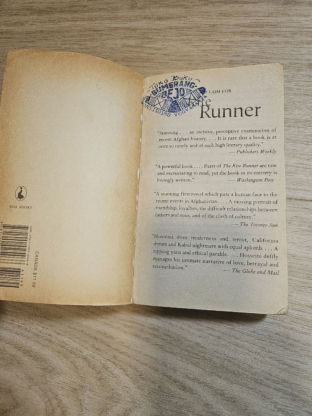 Libri: The Kite Runner à Novel – Usato da La Joux FR venduto da car_ck96 1