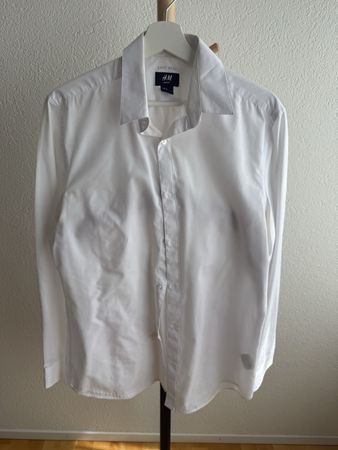 H&M Slim Fit Hemd Weiss Gr. M