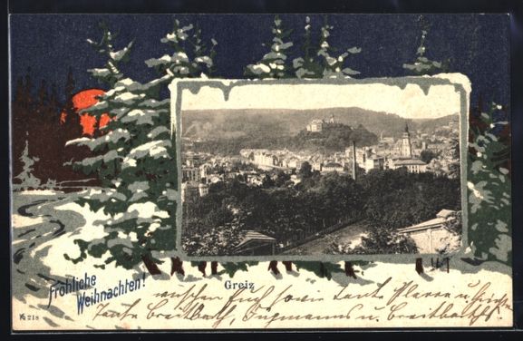 Cartoline postali: Grusskarten-AK Greiz, Teilansicht des Or – Usato da Berlin venduto da bartko-reher