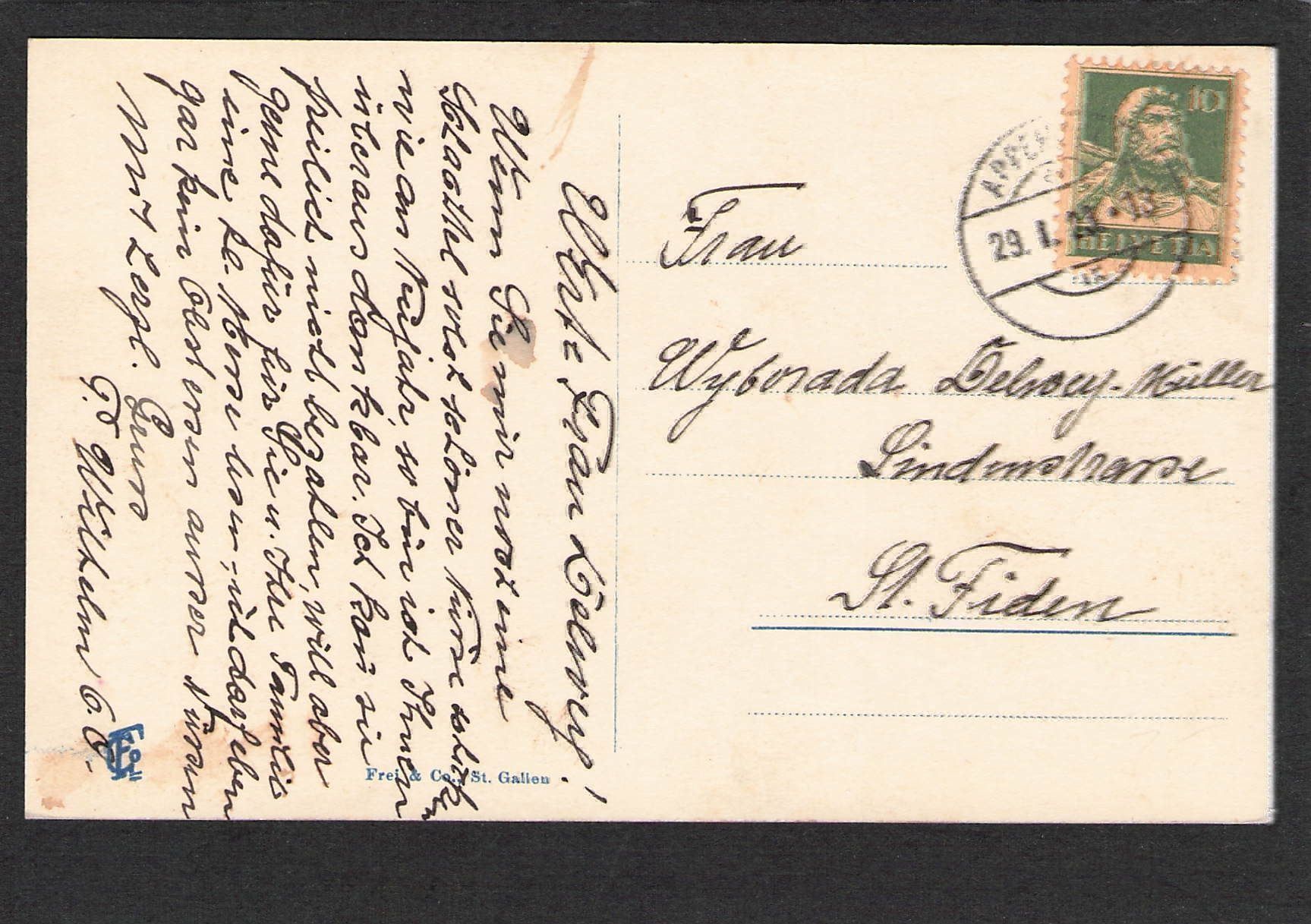 Ansichtskarten: AK/Kollegium St.Antonius,Appenzell,1923 – Gebraucht aus Reichenburg von ibiza18 1