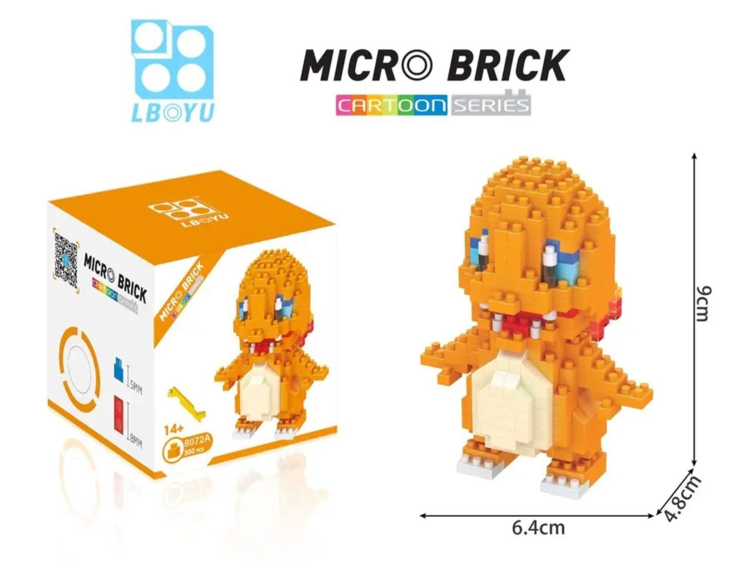 Pokémon Statuette: Pokémon Micro Brick Glumanda Charmander Bausteine 300 Teile – Nuovo e nell'imballaggio originale da Bern venduto da Maxdamato 3