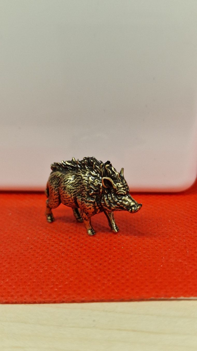 Figuren: Süsses Wildschwein, Messing Miniatur, Glücksbringer! – Neu (gemäss Beschreibung) aus Herisau von Antiques.AR