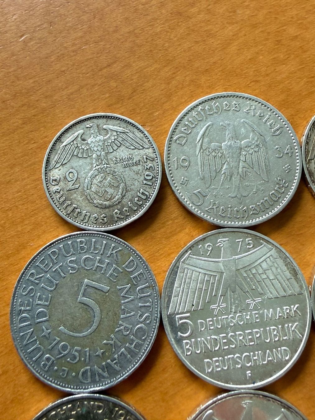 Tutti le monete: 8 x 5  Deutsche Mark, 1x 2 Deutsche Mark. Silber – Usato da Fehraltorf venduto da bruggin 7