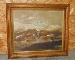 Kunst Gemälde grosses altes Ölgemälde signiert Stuckrahmen