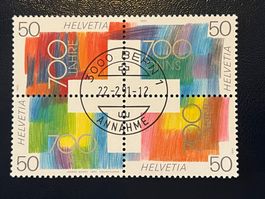 1991 - 700 ans/Suisse- bloc de 4 Nr 807 I - ʘ premier jour
