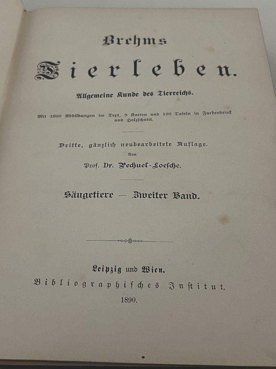 Libri: Brehms Tierleben 1.-3. Band – Usato da Ipsach venduto da Be44 3