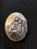 Pillendose Oval silber Maria Kind antik