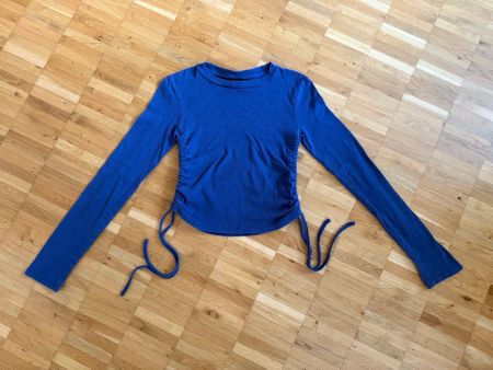 Top Langarm Girls Mädchen Gr.S blau Stretch