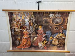 Emilio Beretta Mode La Mode 1850 Schul Lehrmittel Wand-Bild